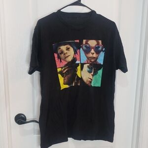 Gorillaz Rock Band T-Shirt Size Large Black Humanz Tour 2017